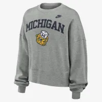 Michigan Wolverines Legacy Classic Arch женская Nike College Pullover Crew цвет серый