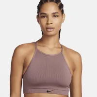 Nike Indy Seamless Ribbed женская Light-Support Non-Padded Sports Bra цвет фиолетовый