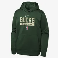 Milwaukee Bucks Spotlight Big дитячі Nike Dri-FIT NBA Pullover Толстовка з капюшоном колір зелений
