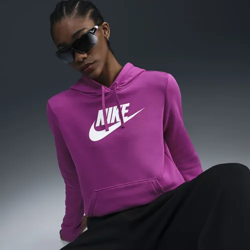 Nike Sportswear Club Fleece женская Logo Pullover Толстовка с капюшоном цвет фиолетовый
