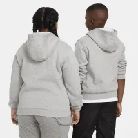 Nike Sportswear Club Fleece Big детские Толстовка с капюшоном (Extended Size) цвет серый