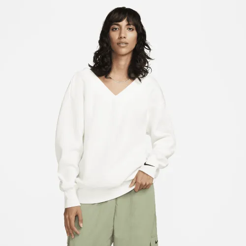 Nike Sportswear Phoenix Fleece женская оверсайз V-Neck свитшот цвет белый