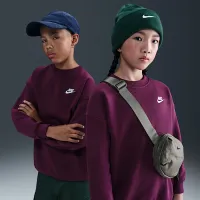 Nike Sportswear Club Fleece Big детские оверсайз свитшот цвет красный