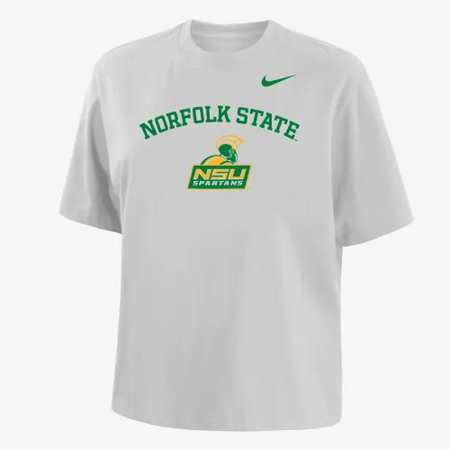 Nike College (Norfolk State) жіноча Boxy футболка колір білий