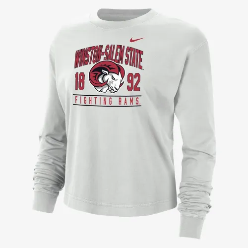 Winston-Salem женская Nike College Boxy Long-Sleeve футболка цвет серый