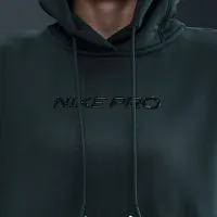 Nike Pro женская Therma-FIT Fleece Толстовка с капюшоном цвет зеленый