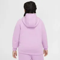 Nike Sportswear Tech Fleece Big детские (Girls') Full-Zip Толстовка с капюшоном (Extended Size) Pink