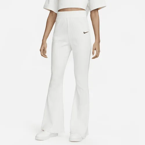 Nike Sportswear жіноча З високою талією Ribbed Jersey Flaколір червоний Pants колір білий