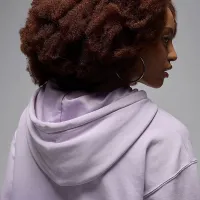 Nike Jordan Flight Fleece женская Satin-Lined Pullover Толстовка с капюшоном цвет фиолетовый