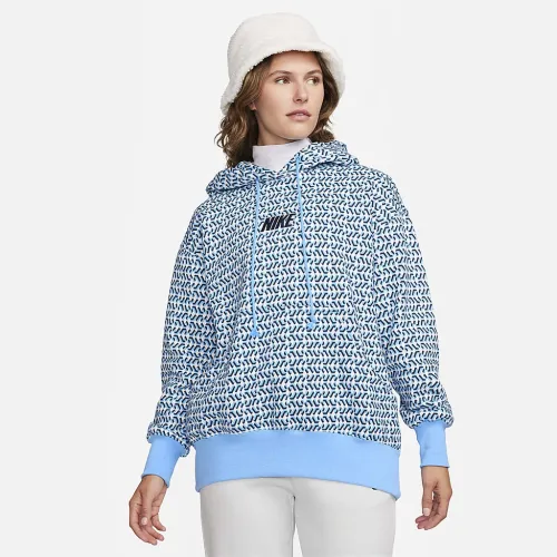 Nike Sportswear Phoenix Fleece x Nike United женская оверсайз Pullover Толстовка с капюшоном синий