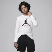 Nike Jordan Big детские Baseline Flight Long Sleeve футболка цвет белый