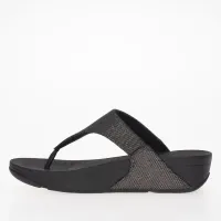 Japonki FitFlop Lulu Glitz-Canvas Toe-Post HQ9-B06 - Чорні