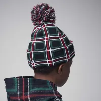 Nike Jordan Big детские Holiday Plaid Pom Beanie цвет черный