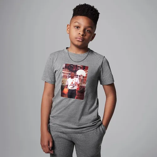 Nike Jordan Big детские MJ Photo футболка цвет серый