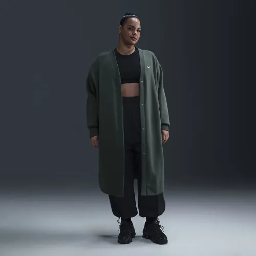 Nike Sportswear Phoenix Fleece женская оверсайз Long Cardigan (большие размеры) цвет зеленый