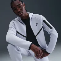 Nike Tech мужские Full-Zip Windrunner Толстовка с капюшоном цвет серый