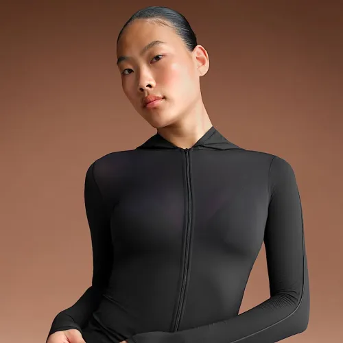 NikeSKIMS Weightless Layers женская Full-Zip Толстовка с капюшоном цвет черный