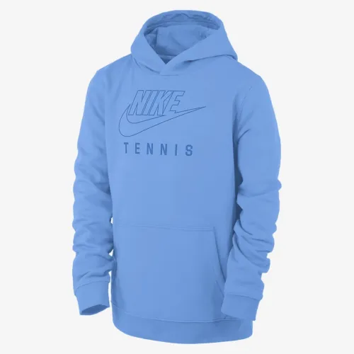 Nike Swoosh Club Fleece Big детские Tennis Pullover Толстовка с капюшоном синий