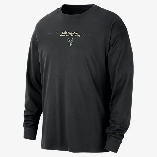 Milwaukee Bucks Courtside чоловічі Nike NBA Max90 Long-Sleeve футболка колір чорний