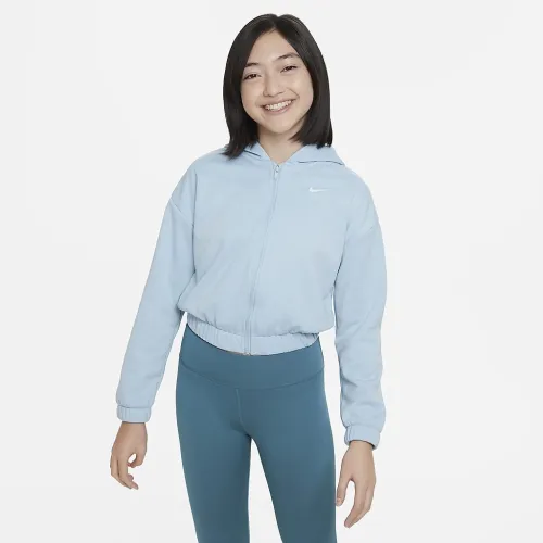 Nike Therma-FIT Big детские (Girls') Full-Zip тренировочные Толстовка с капюшоном синий