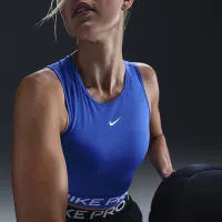 Nike Pro жіноча Dri-FIT Cropped Tank Top блакитний