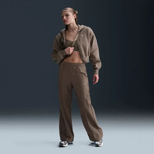 Nike Sportswear Everything Wovens жіноча Mid-Rise Open-Hem Pants колір коричневий