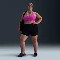 Nike Indy Light Support женская Padded Adjustable Sports Bra (большие размеры) цвет фиолетовый