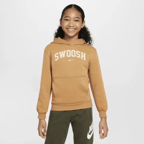 Nike Sportswear Club Fleece Big детские Толстовка с капюшоном цвет коричневый