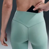 Nike Universa женская Medium-Support С высокой Талией 7/8 лосины с карманамицвет зеленый