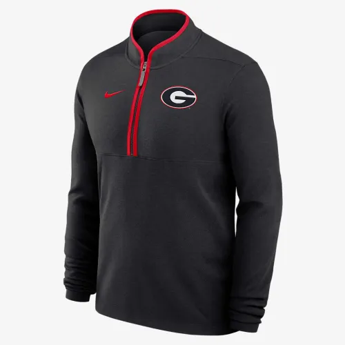 Georgia Bulldogs Victory мужские Nike Dri-FIT College 1/2-Zip Long-Sleeve Top цвет черный