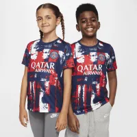 Paris Saint-Germain Academy Pro Home Big детские Nike Dri-FIT Soccer Pre-Match Short-Sleeve Top синий