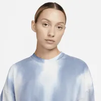 Nike Yoga Luxe Women's Cropped Crew-Neck Fleece Sweatshirt Blue