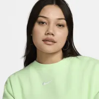 Nike Sportswear Phoenix Fleece женская Over-оверсайз Crew-Neck свитшот цвет зеленый
