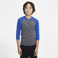Nike Dry Big детские (для мальчиков) 3/4-Sleeve Baseball Top цвет серый