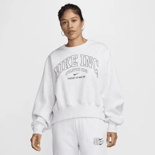 Nike Sportswear Phoenix Fleece женская Over-оверсайз Crew-Neck свитшот цвет коричневый