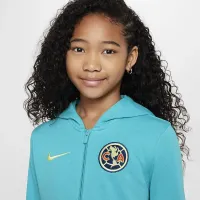 Club Америка Club Big детские (для мальчиков) Nike Soccer Full-Zip French Terry Толстовка с капюшоном цвет зеленый