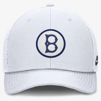 Brooklyn Dodgers Cooperstown Rise мужские Nike Dri-FIT MLB Trucker Adjustable Hat цвет белый