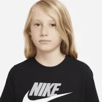 Nike Sportswear Big детские хлопковыефутболка цвет черный