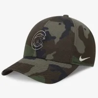 Chicago Cubs Camo Club мужские Nike MLB Adjustable Hat цвет зеленый