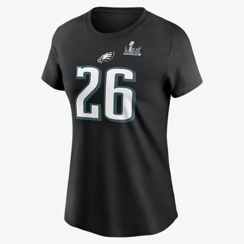 Saquon Barkley Philadelphia Eagles Super Bowl LIX женская Nike NFL футболка цвет черный