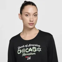 Nike Swift Element жіноча Dri-FIT Crew-Neck Running Top колір чорний