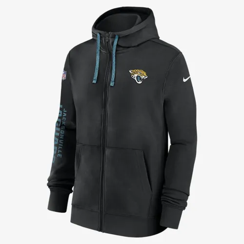 Jacksonville Jaguars Sideline Team Issue Club чоловічі Nike Full Zip Толстовка з капюшоном колір чорний