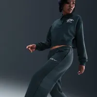 Nike Sportswear Phoenix Fleece женская Straight-Leg Sweatpants цвет зеленый