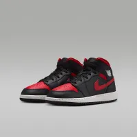 Nike Air Jordan 1 Mid Big детские Кроссовки цвет черный