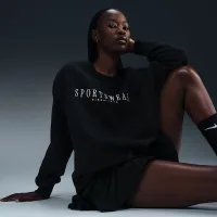 Nike Sportswear Phoenix Fleece женская оверсайз Crew-Neck свитшот цвет черный