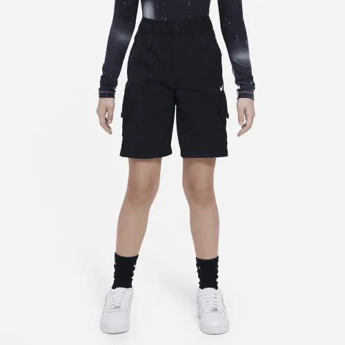 Nike Outdoor Play Big дитячі Woven Cargo шорти колір чорний
