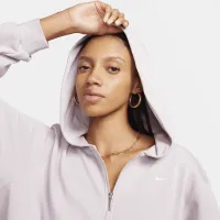 Nike Sportswear Chill Terry женская Loose Full-Zip French Terry Толстовка с капюшоном цвет фиолетовый