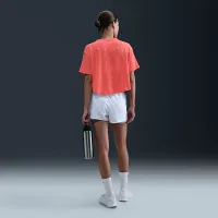 Nike One Relaxed женская Dri-FIT Cropped Short-Sleeve Top Orange