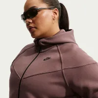 Nike Sportswear Tech Fleece Windrunner жіноча Full-Zip Толстовка з капюшоном (великі розміри) колір коричневий