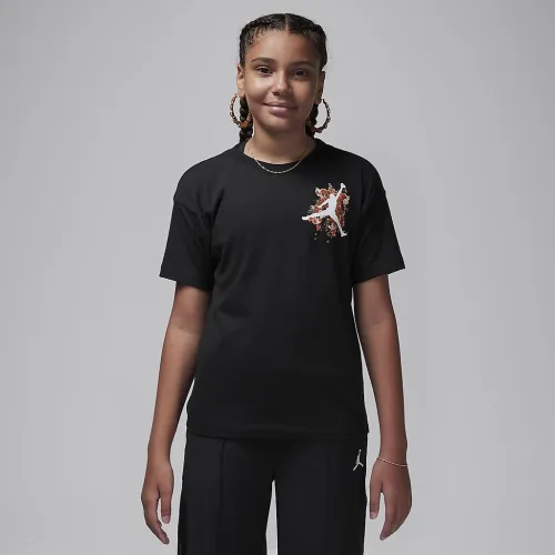 Nike Jordan Big детские Floral Jumpman футболка цвет черный